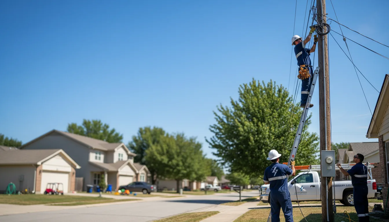 Residential electrician providing installation services in Hull, TX